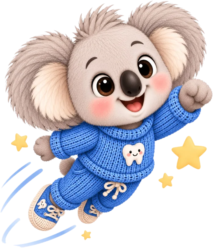 Pandi leaping happily among stars